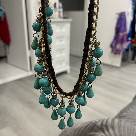 Turquoise necklace use once in great condition - Picture 2 of 3